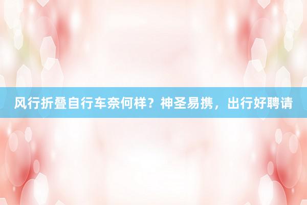 风行折叠自行车奈何样？神圣易携，出行好聘请