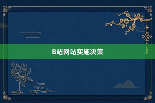 B站网站实施决策