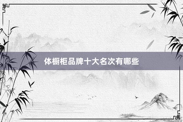 体橱柜品牌十大名次有哪些